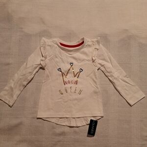 Dunnes girls 9-12 months long sleeve shirt, Rock Queen with crown design, nwt